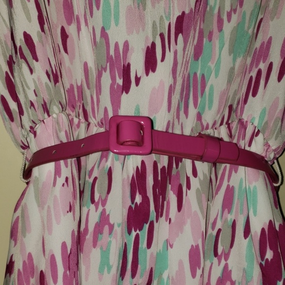 Watercolor belted sleeveless pastel dress Size S - Picture 3 of 4